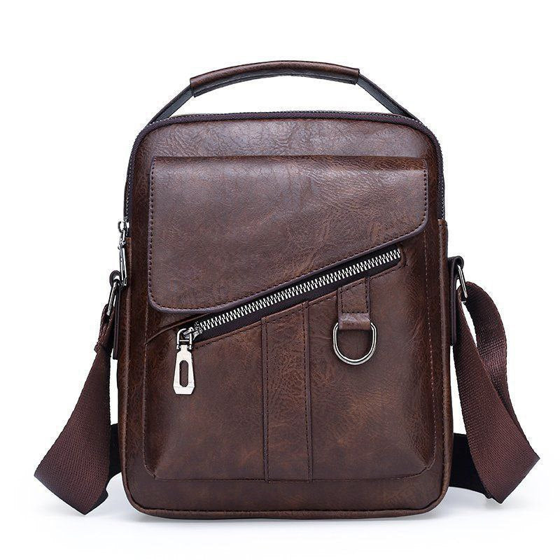 حقيبة كتف رجالية عصرية وبسيطة – متعددة الجيوب ومثالية للاستخدام اليومي، مزودة بحزام كتف قابل للتعديل